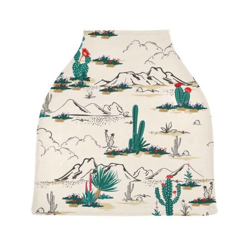 Desert Cactus Baby Car Seat Cover Canopy Stretchy Soft Nursing Breastfeeding Cover Multi-Use Breathable Stroller Cover