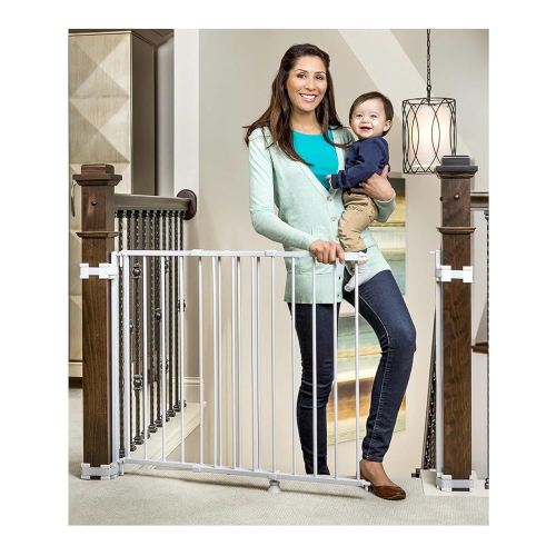 Regalo 2-in-1 Stairway and Hallway Wall Mounted Baby Gate, Bonus Kit, Includes Banister and Wall Mounting Kit
