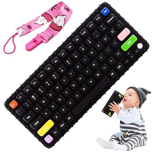 Baby Keyboard Teething Toys for 0-3, 0-6, 6-12 Months | Soft Silicone Baby Teethers