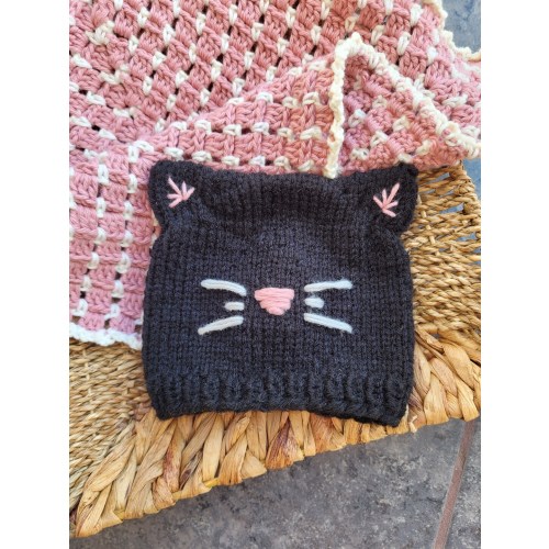 Cat Beanie for Baby Hat Kitty Knit Beanie for Toddler Hat for Winter Knit Bunny knitted Baby Beanie for Halloween Beanie for Baby Announcem