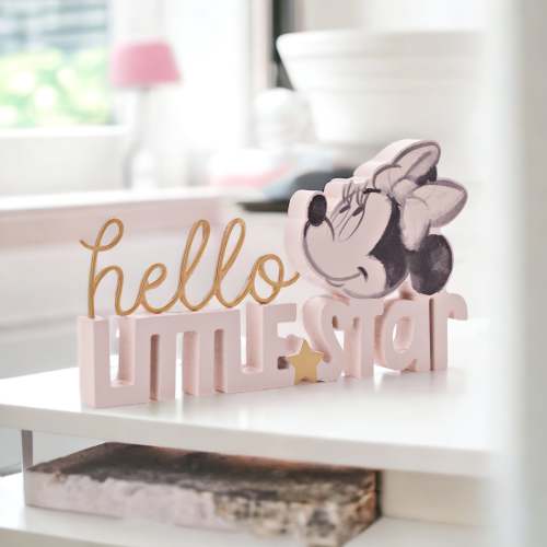 PRE-ORDER Disney Minnie Mouse 'Hello Little Star' Pink Mantel Plaque