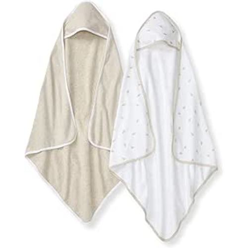 Burt's Bees Baby Hooded Towels, Absorbent Knit Terry, Super Soft Single Ply, 100% Organic Cotton