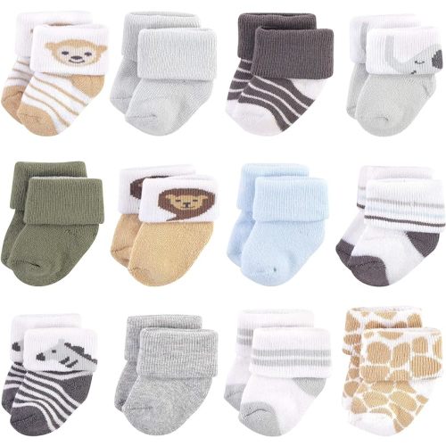 Hudson Baby Baby Girls' Cotton Rich Newborn and Terry Socks