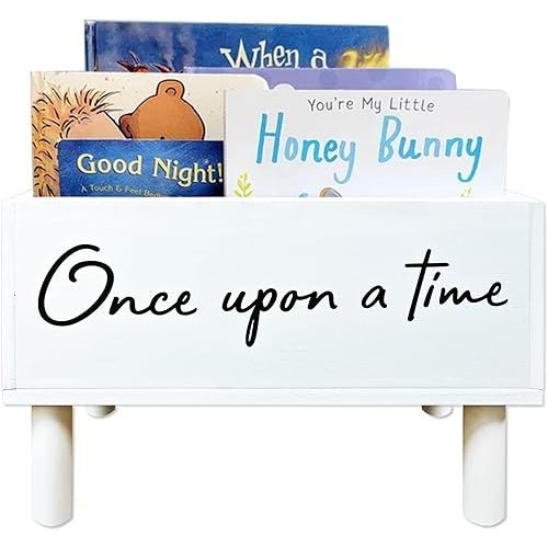 Once Upon a Time Book Storage Box with Legs,Book Storage Basket Book Organizer,Books Shelf Basket,Toys Book Storage Bin for Nursery Classroom Library,Baby Shower Birthday Gift