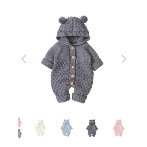 BEAR Knitted Romper - Hazel & Bo