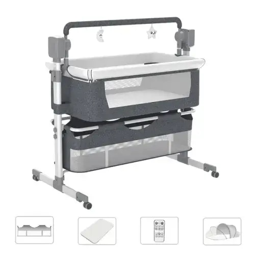 Automatic Rocking Recliner Crib Basket Baby Safe Bed For Infant Newborn Unisex