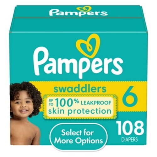 Pampers Swaddlers - Size 6, 108 Count Diapers, Enhanced Leak Protection, Dermatologist Approved