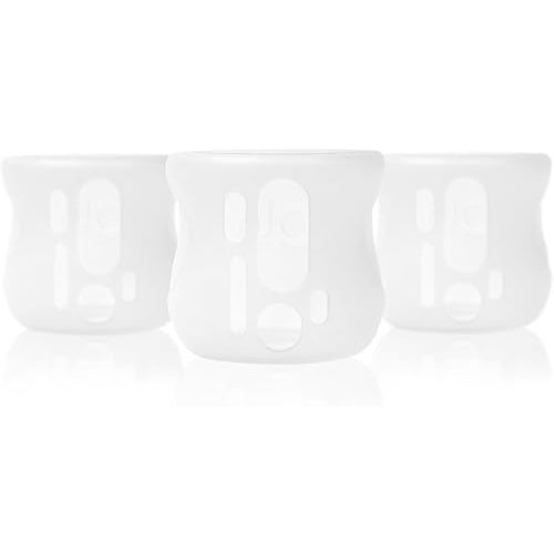 Olababy Silicone Sleeve for Avent Natural Glass Bottles (Pack of 3) (4 oz, Clear)