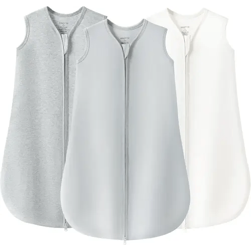 JELLYMONI Baby Sleep Sack 6-12 Months 0.5 Tog Baby Wearable Blanket, 3 Pack 100% Cotton Infant Toddler Sleeping Sack 2-Way Zipper Lightweight Sleepsack