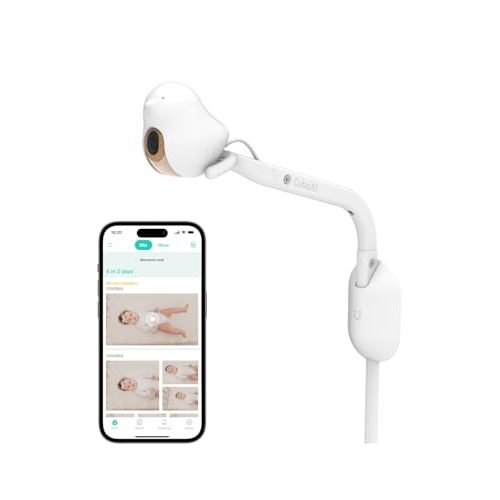 CuboAi Smart Baby Monitor 3 with Wall Mount, 2.5K QHD Night Vision WiFi Camera, 2-Way Audio, Temperature & Humidity Sensor, Cry Detection, Sleep Safety Alerts for Covered Face, App Control