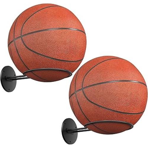 Basketball Wall Mount, Wall Basketball Holder, Boys Room Decor, Black