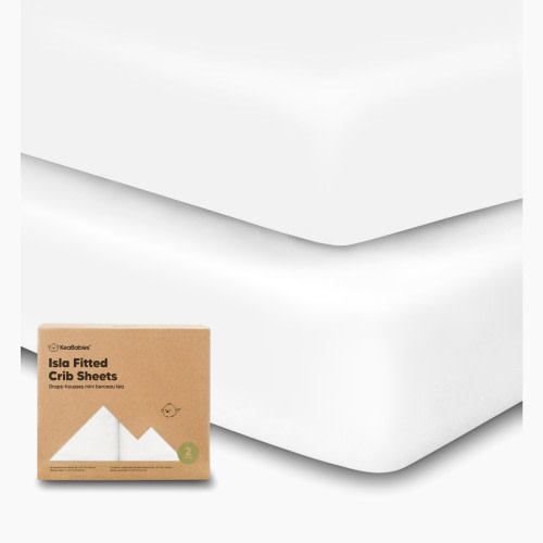 KeaBabies Isla Bamboo Viscose Fitted Crib Sheets - Soft White