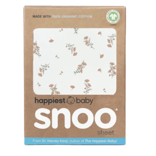 100% Organic Cotton Baby Bassinet Sheets for SNOO – Ivory Wildflowers