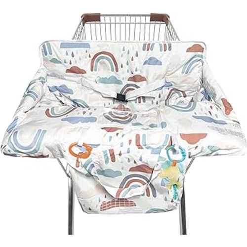 Shopping Cart Cover for Baby,2-in-1 High Chair Cover with Portable Cloth Bag,Cart Seat Pad for Babies Grocery Cushion Cover Restaurant,Suitable for All Supermarkets