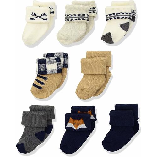 Hudson Baby baby-boys Cotton Rich Newborn and Terry Socks
