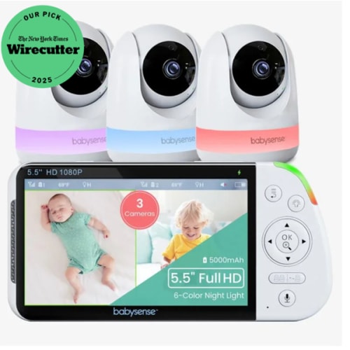 Babysense Max View: Video Baby Monitor with 3 Cameras, Non Wifi, Split