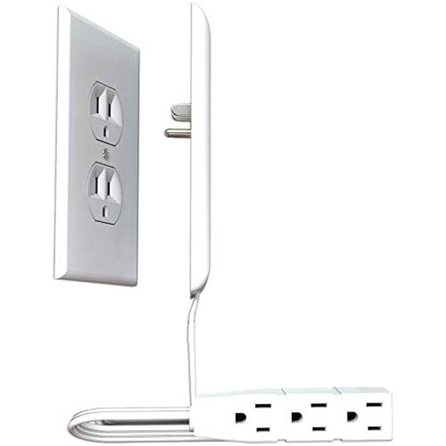 Sleek Socket Ultra-Thin Outlet Concealer with Cord Concealer Kit, 3 Outlet, 3-Foot Cord, Universal Size (Ideal for Kitchens & Bathrooms)