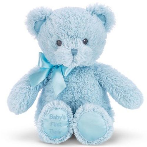 Bearington My First Bear: Classic Hand-sewn 12-inch Blue Stuffed Bear