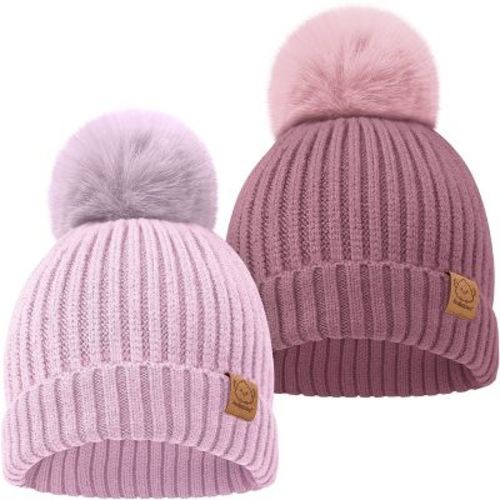 KeaBabies 2pk Baby Hats, Baby Beanies, Newborn Hats for Baby Girls, Boys, Baby Winter Hat, 0-36 Months Infant Hat (Cloud)