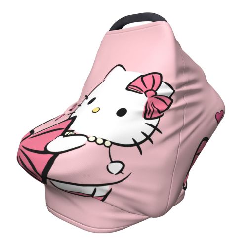 Hello Kitty Carseat Cover Boy and Girls - Multi-use Nursing Car Seat Canopy Cover for Breastfeeding, Infant Stroller Cover, High Chair Cover