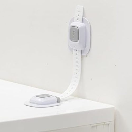 YEYA No Drill Anti tip Furniture Adjustable Straps Wall Anchors for Baby proofing (Upgraded 2P)