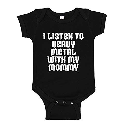 I Listen to Heavy Metal with My Mommy Baby Bodysuit One Piece or Toddler Shirt Music Clothing