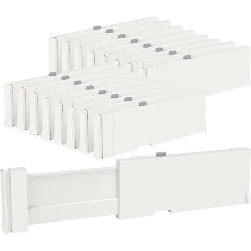 Vtopmart Drawer Dividers for Clothes 16 Pack, Adjustable 4" High Expandable from 11.6"-17" Dresser Drawer Organizer, Plastic Drawers Separators for Dresser, Baby Clothes, Kitchen and Office Storage
