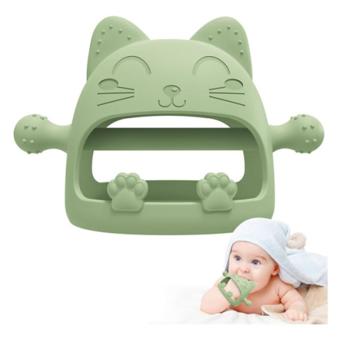 Baby Teethers 0-6 Months,Teething Toys for Babies 0-6 Months,Never Drop Baby Chew Toys for Teething Relief,Infant Hand Teether Pacifiers for 0-6 Months,Ideal Baby Toys Gifts for New Moms(Cartoon Cat)