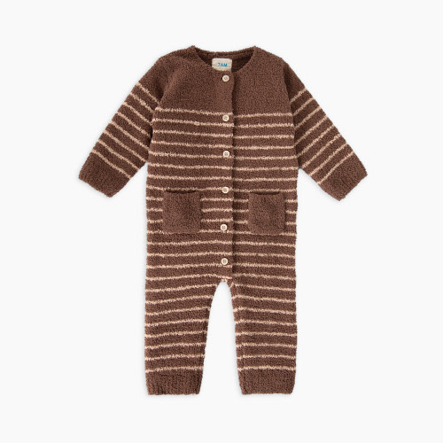 7AM Enfant Long Sleeved Romper - Choco, Pecan, 0-3 M
