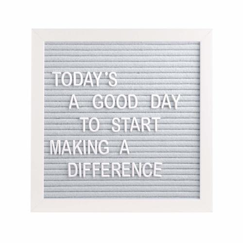 Pearhead 10" x 10" Felt Letterboard, Perfect Message Board for Sharing Back to School Milestones or Baby Announcements, Gray