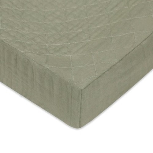 Babyletto Matcha Quilted Muslin Changing Pad Cover, GOTS Certified Organic Cotton