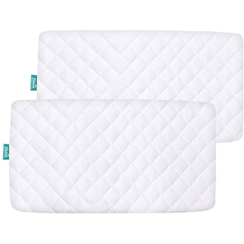 CozyCuddles Premium Fitted Quilted Waterproof Crib Mattress Protector  Cover, Super Absorbent Standard Baby Crib Toddler Bedding (52 x 28) [2  Pack] 