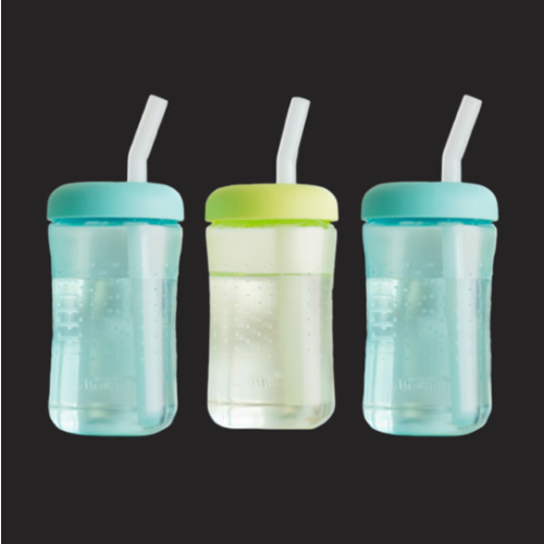 The First Years Squeeze & Sip Toddler Straw Cups - Squeezable Transition Sippy Cup with Silicone Straw - Toddler Feeding Supplies - 7 Oz - 3 Count - Ages 6 Months and Up