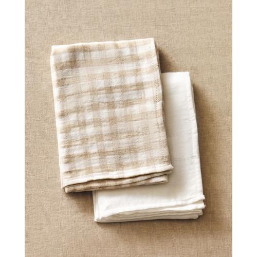 CHILDREN’S CHECK MUSLIN CLOTHS (SET OF 2)