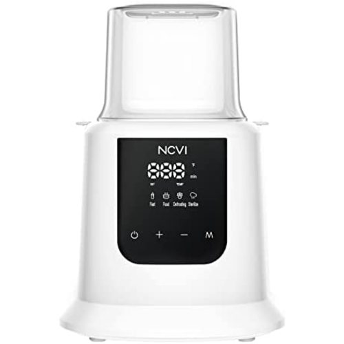 NCVI Baby Bottle Warmer, Milk Warmer Fast Heating & Defrosting Food Heater and Steam Sterilizer with LCD Display,Timer,Temperature Control,Auto Shut-Off, BPA-Free,for Breastmilk,Formula and Food