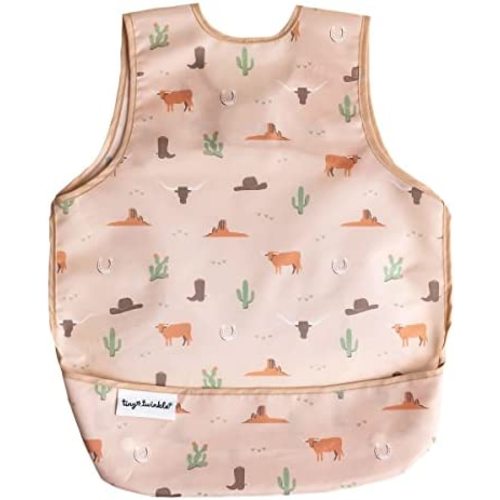Tiny Twinkle Mess Proof Baby Bib - Waterproof Toddler and Baby Apron Bib - Machine Washable - PFAS and BPA Free