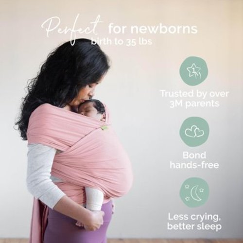 Boba Baby Wrap Carrier - Original Baby Carrier Wrap Sling for Newborns - Baby Wearing Essentials - Newborn Wrap Swaddle Holder, Newborn to Toddler Infant Sling (Serenity Bloom)