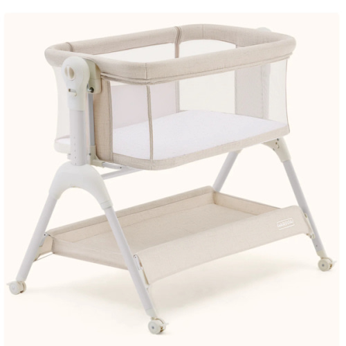 HARPPA Cuddly Sway | 3-in-1 Rocking Baby Bassinet & Bedside Sleeper with Anti-Reflux Mattress for Newborns | Attaches to Bed, Adjustable Height, Tool-Free Setup, Portable Wheels, CPSC Certified, Gentle Rocking Motion | Ideal for Infants, Safe Co-Sleeping