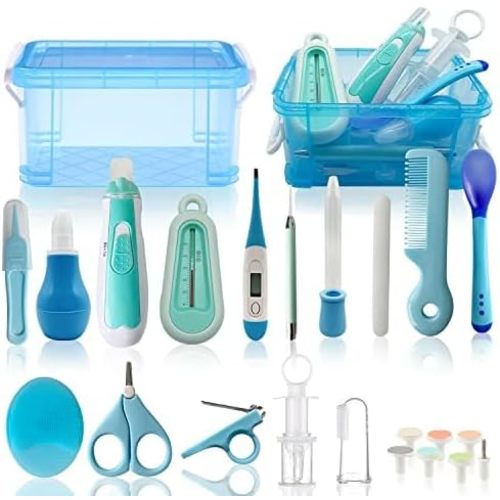 Baby Grooming Kit, 25 in 1 Baby Healthcare and Grooming Kit, Baby Electric Nail Trimmer Set Newborn Nursery Health Care Set for Newborn Infant Toddlers Boys Girls Shower Gifts (0-4 Years+)