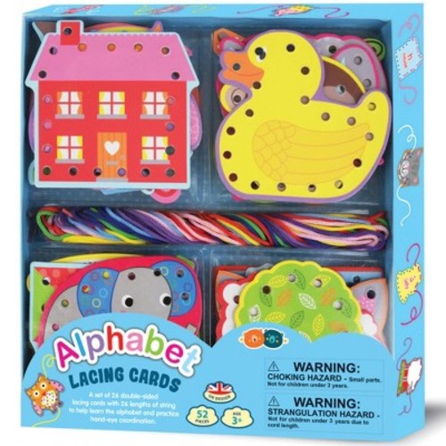 Buddy & Barney: Alphabet Lacing Cards - 52pc - Ages 3+