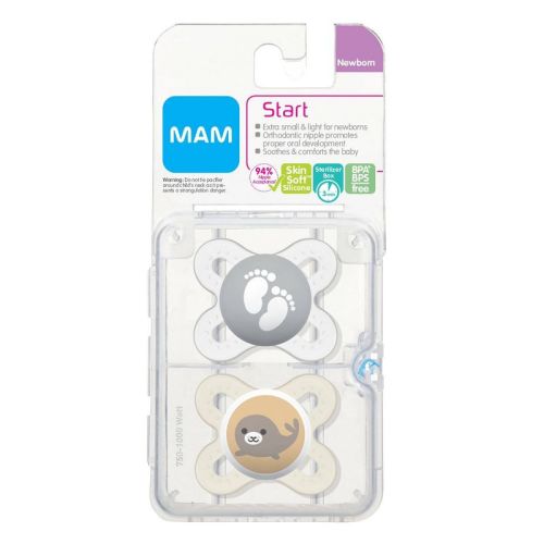 MAM Start Pacifier 0+m - 2pk, Color: Clear