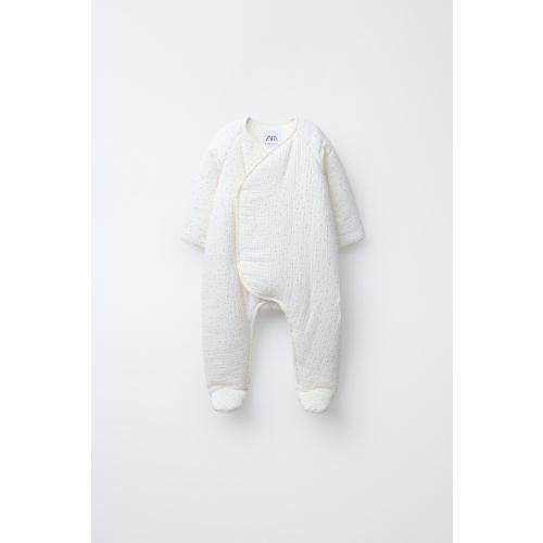 STARS PADDED TEXTURED ROMPER - Ecru | ZARA United States