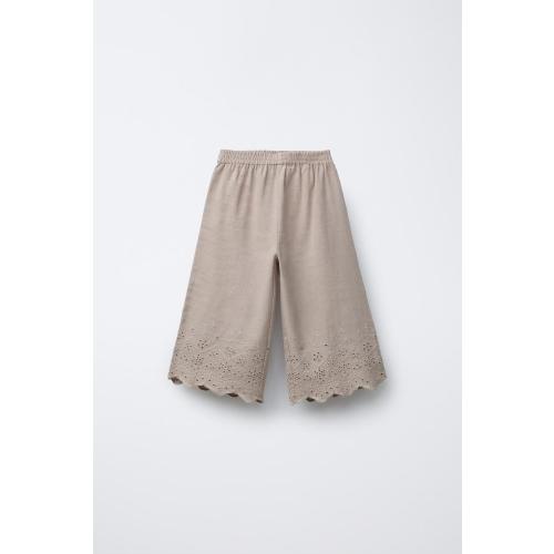 EMBROIDERED CULOTTES - Stone | ZARA United States