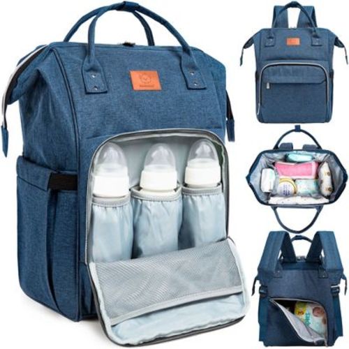 KeaBabies Original Diaper Bag Backpack, Multi Functional, Water-resistant, Large Baby Bags for Girls, Boys (Trendy Black)