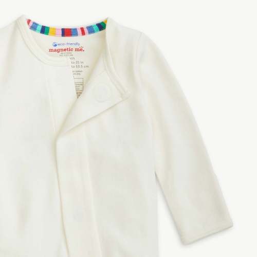 cream organic cotton magnetic footie – Magnetic Me
