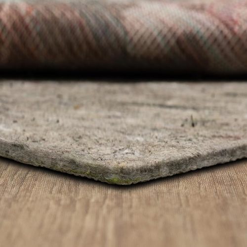 Mohawk Home 6' x 9' Non Slip Rug Pad Gripper 1/4 Thick Dual Surface Felt + Rubber Gripper - Safe for All Floors, Synthetic Fiber, Brown