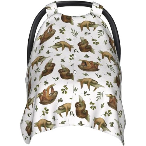 Sloth Baby Car Seat Cover in Winter Summer, Nursing Cover for Mom Sloth Stuff for Baby Boys Girls