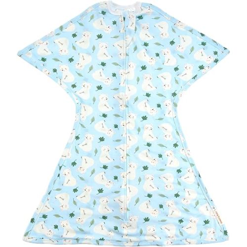 SleepingBaby Zipadee-Zip Transition Swaddle - Cozy Baby Swaddle Blanket with Zipper Convenience - Roomy Wearable Blanket for Easy Diaper Changes - Snuggly Bear, X-Small (3-6 Month)