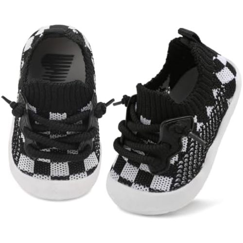 BARERUN Baby Shoes Baby First Walking Shoes Infant Sneakers Wide Toe Box Slip on Shoes Soft Sole Baby Boys Girls Crib Shoes Toddler Breathable Lightweight House Sock Shoes-SIZE 6-12 Month
