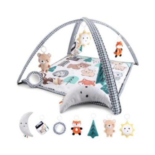 7 in 1 Baby Play Gym and Tummy Time Mat, Woodland Animals